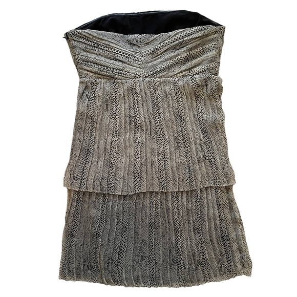 Zara snake print strapless tiered dress - Picture 7 of 10